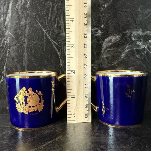 LIMOGES Porcelain Teacups and Saucers (Set of 2) - Picture 13 of 16